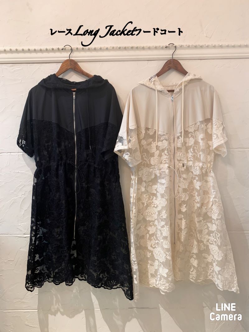レースLongJacketフードコート