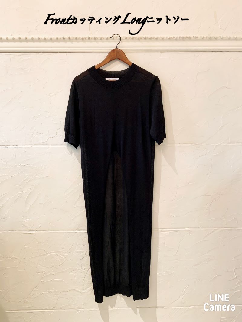 FrontカッティングLongニットソー
