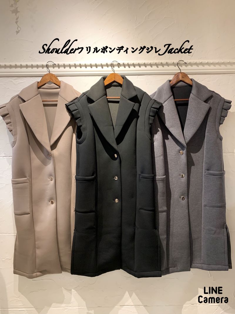 ShoulderフリルボンディングジレJacket
