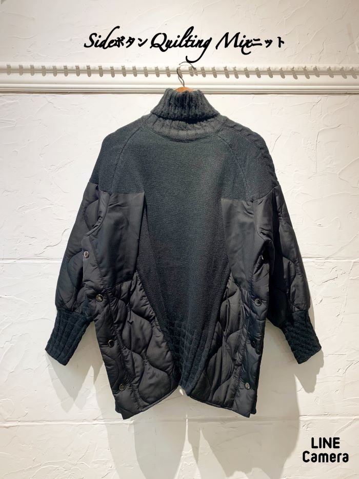 SideボタンQuiltingMixニット