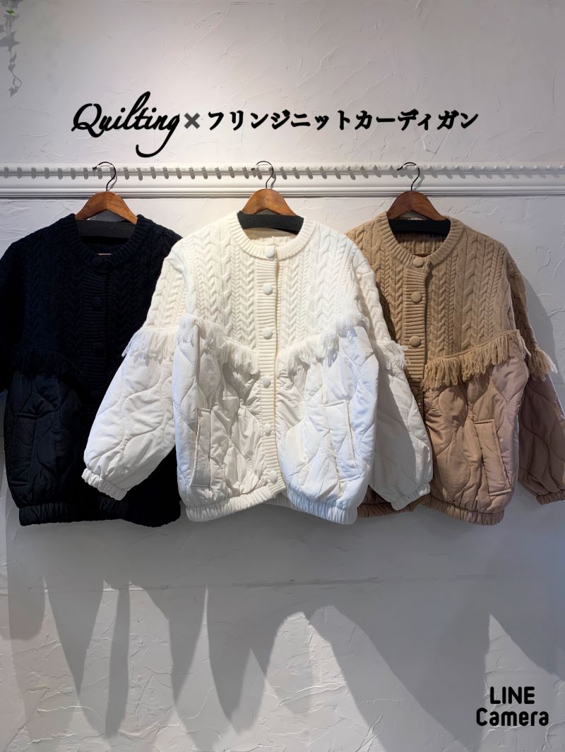 Quilting Mix フリンジカーディガン