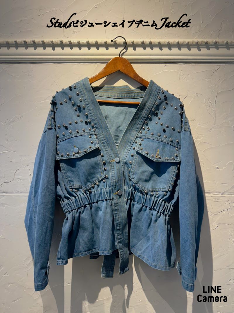 StudsビジューシェイプデニムJacket