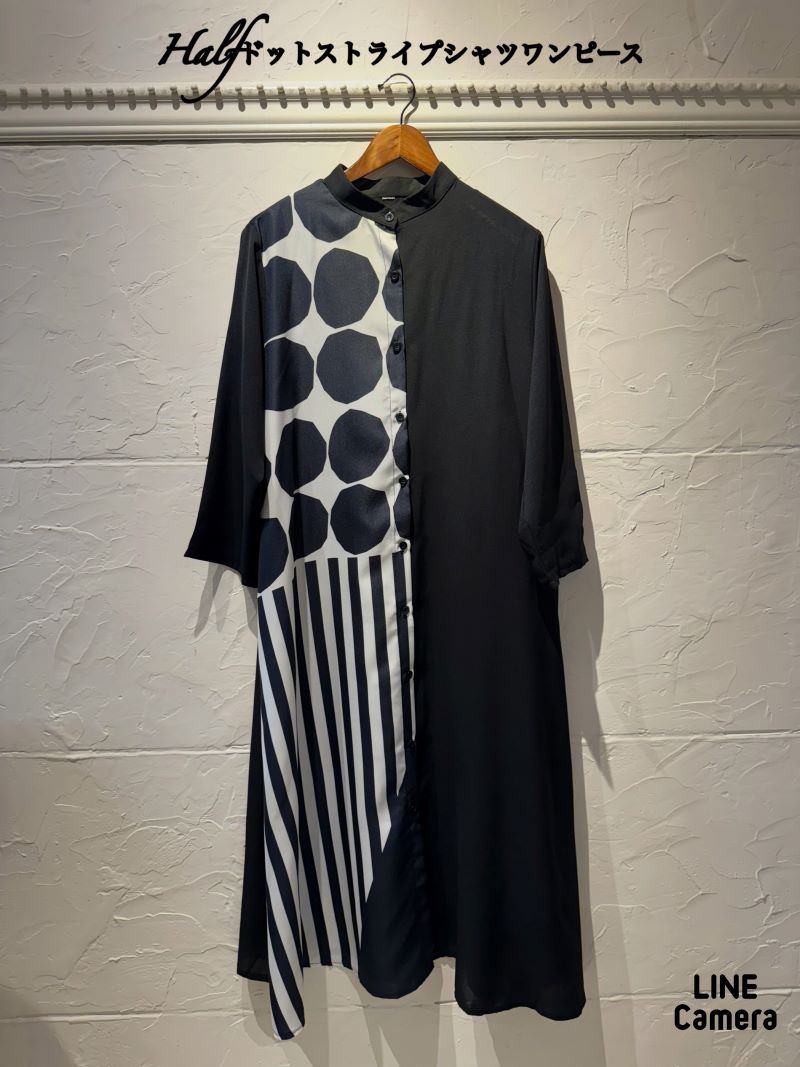 Halfドットストライプワンピース