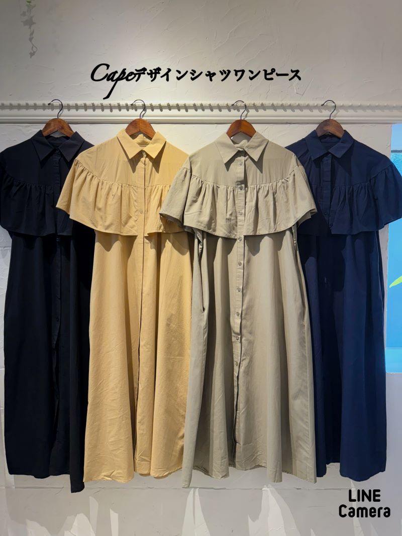 Capeデザインシャツワンピース | DRESS/ONEPIECE | Merci 直営通販サイト 
