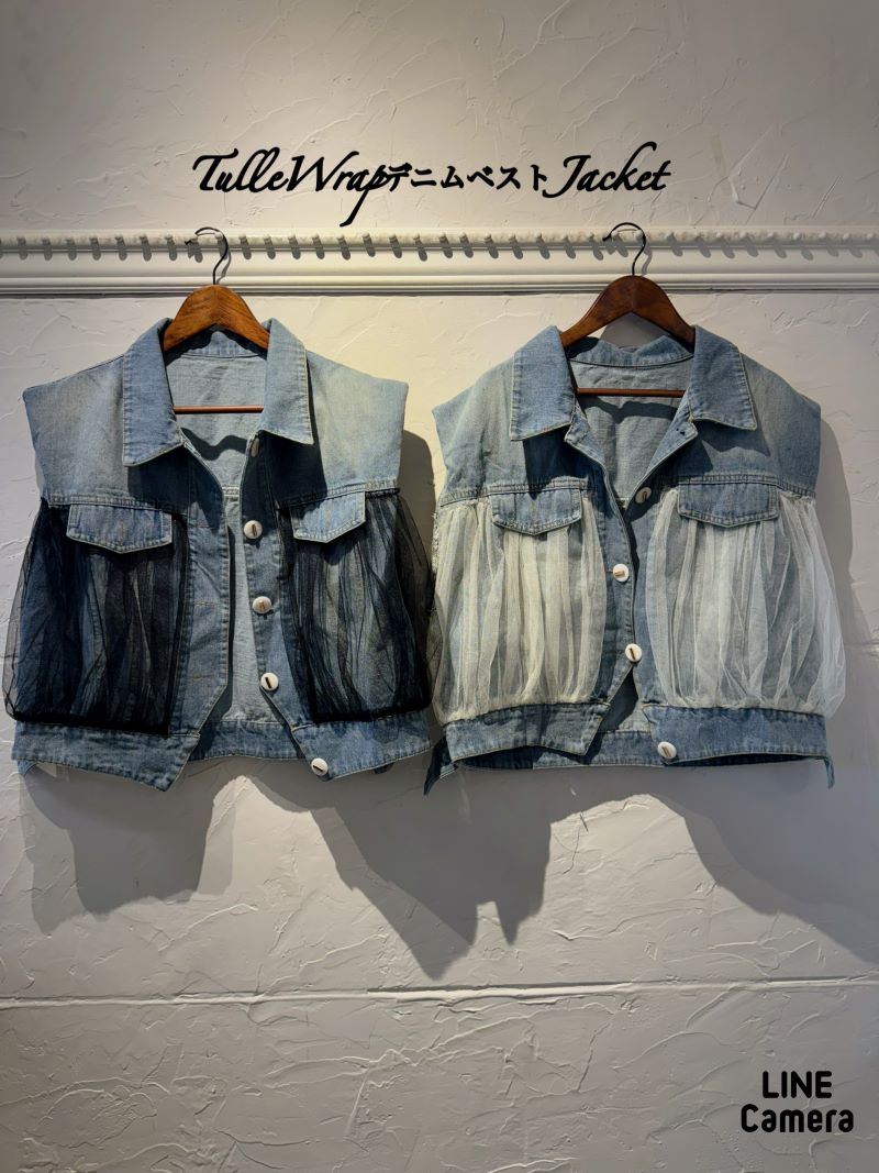 TulleWrapデニムベストJacket