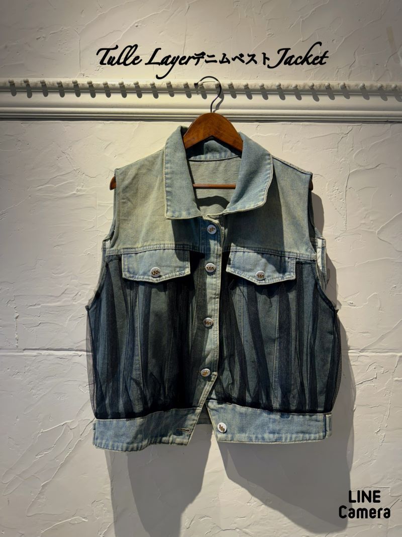TulleLayerデニムベストJacket