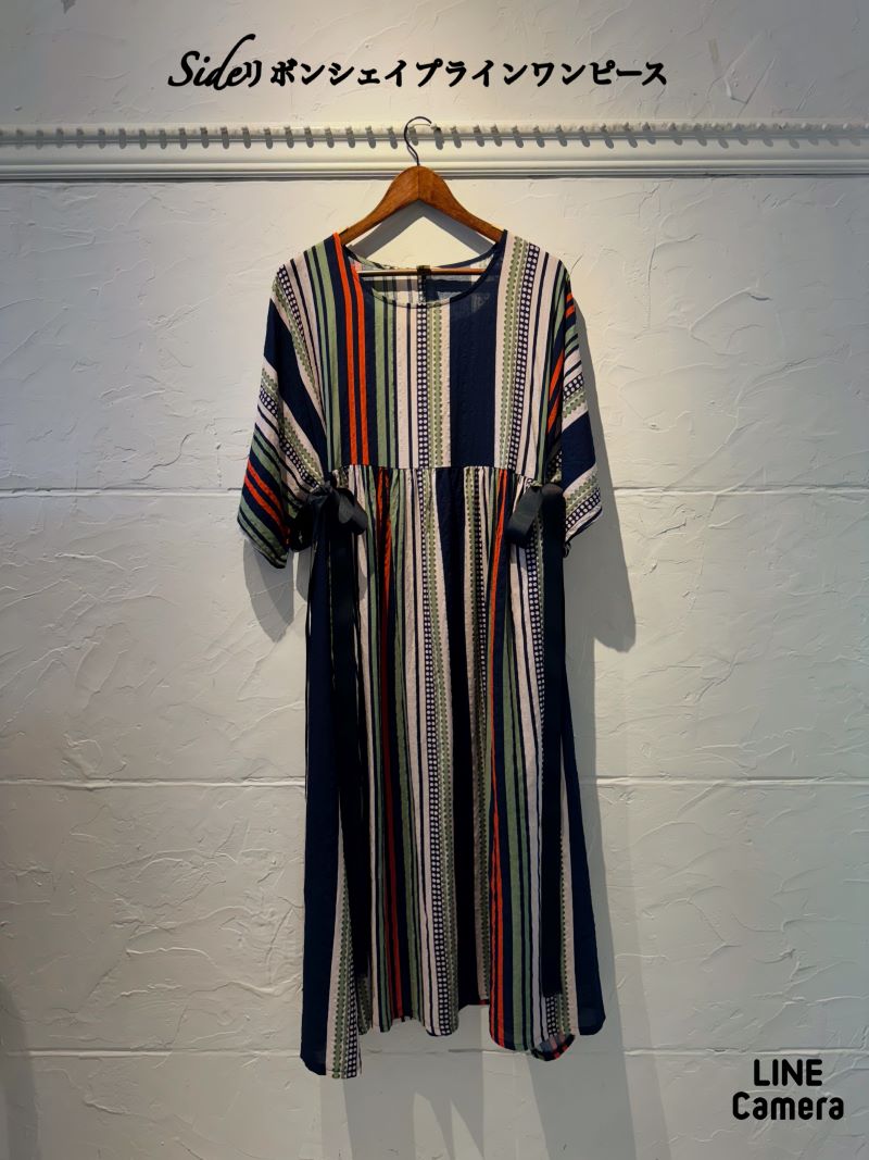 Sideリボンシェイプラインワンピース