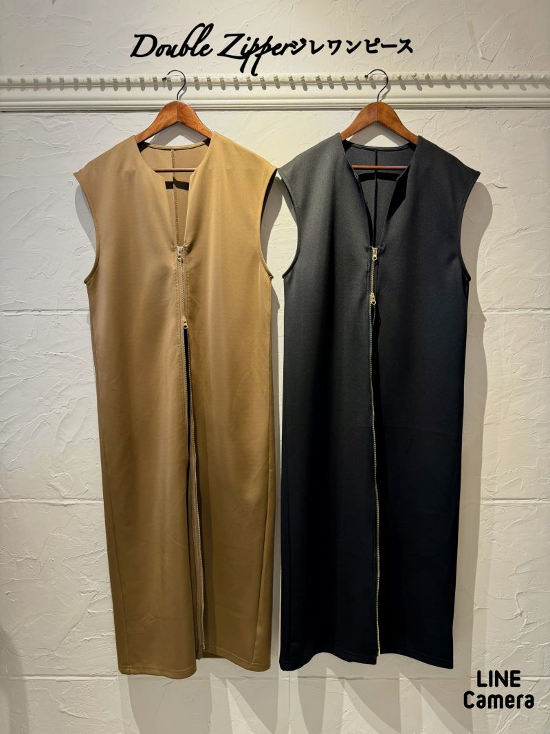 DoubleZipperジレワンピース