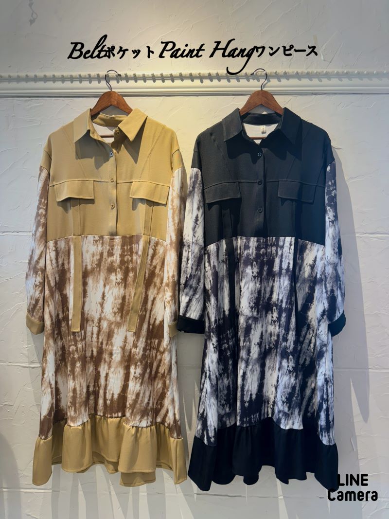 BeltポケットPaintHangワンピース