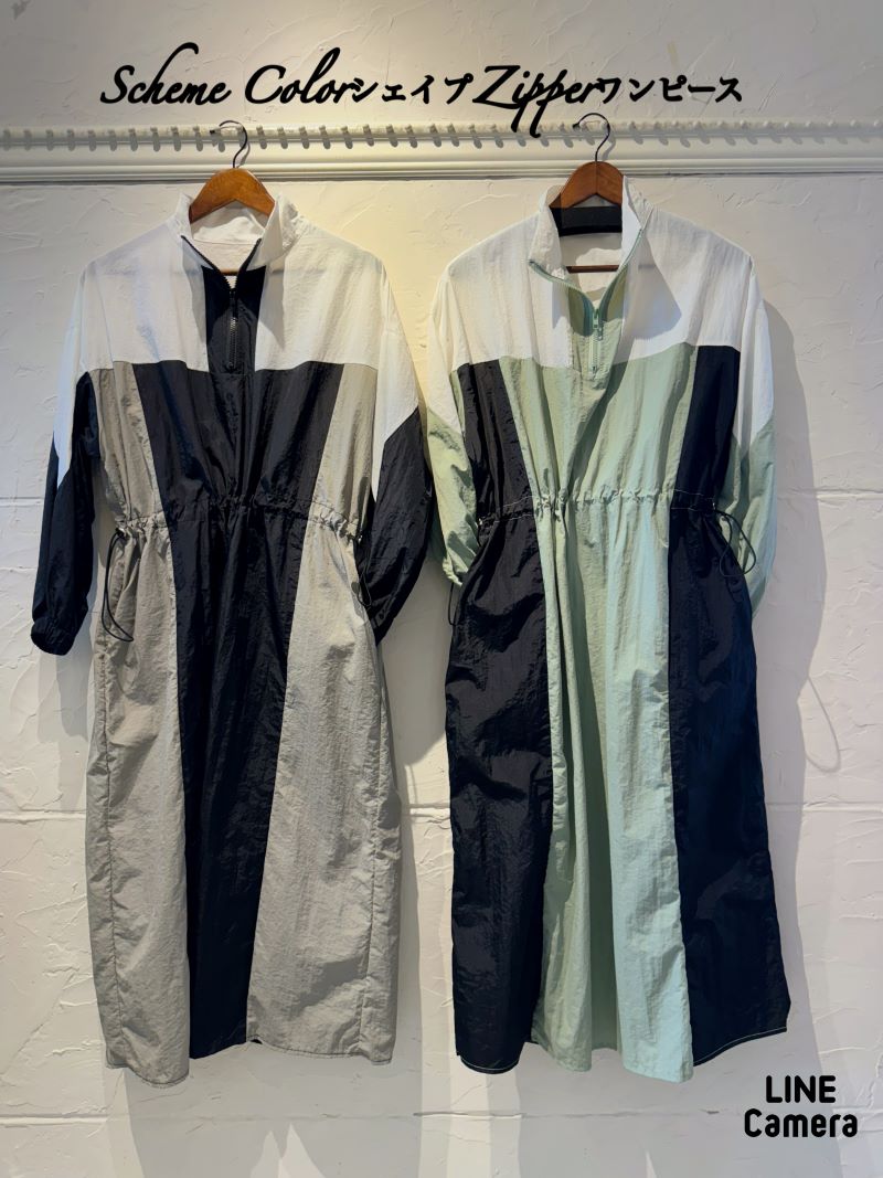 SchemeColorシェイプZipperワンピース