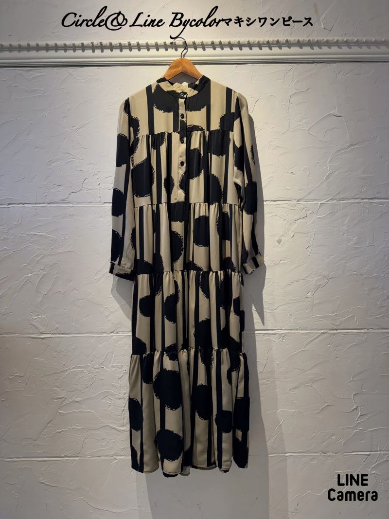 Circle＆Line Bycolorマキシワンピース