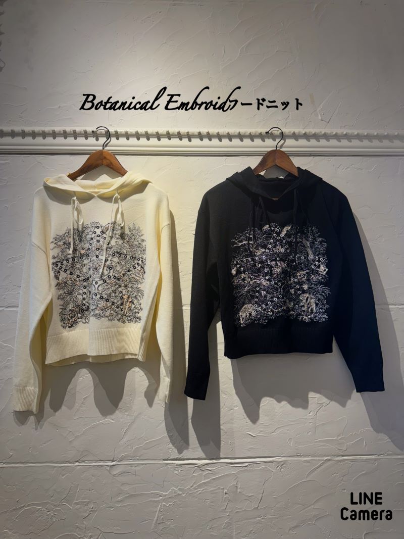 BotanicalEmbroidフードニット