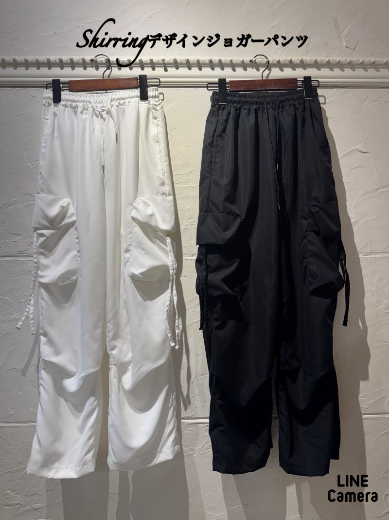 Shirringデザインジョガーパンツ