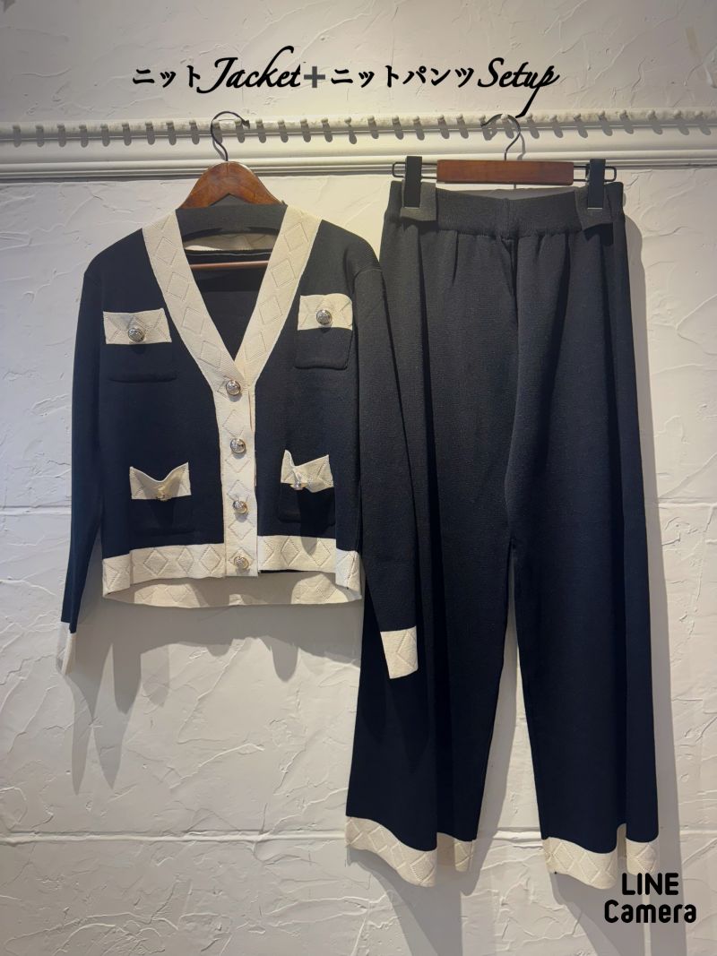 ニットJacket＋ニットパンツSetup