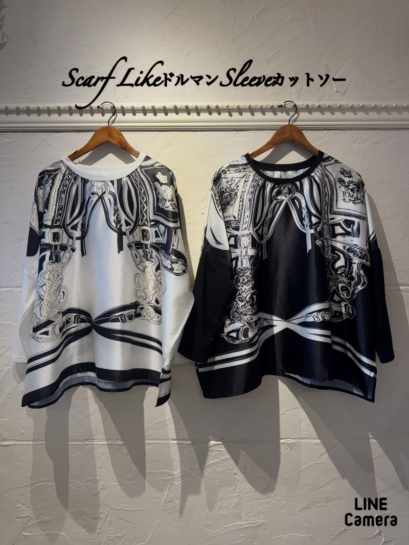 ScarfLikeドルマンSleeveカットソー