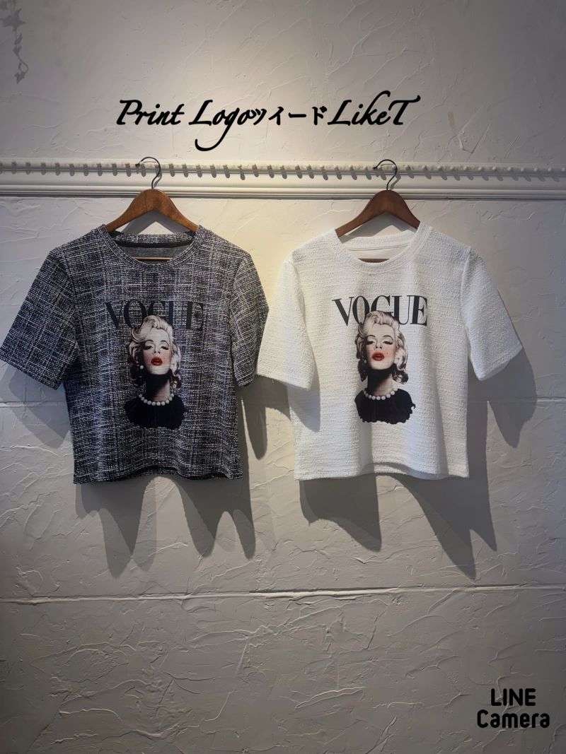 PrintLogoツイードLikeT