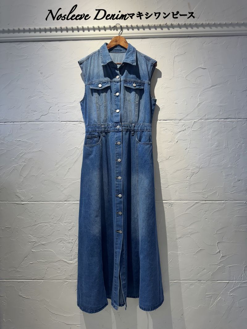 NoSleeveDenimマキシワンピース