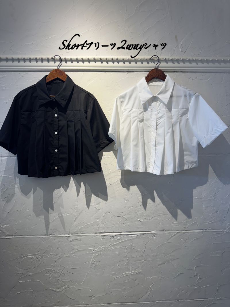 Shortプリーツ2Wayシャツ