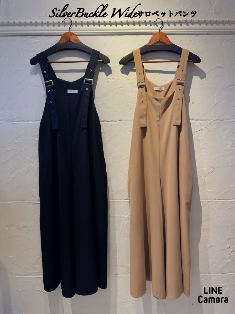 SilverBuckleWideサロペットパンツ