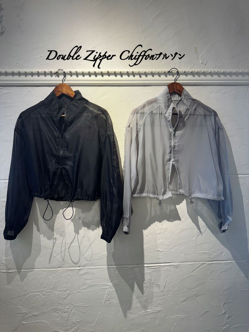 DoubleZipperChiffonブルゾン