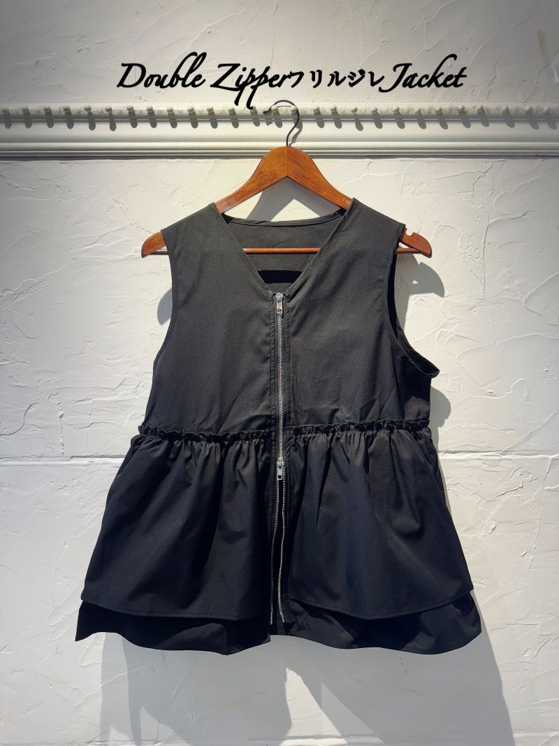 DoubleZipperフリルジレJacket
