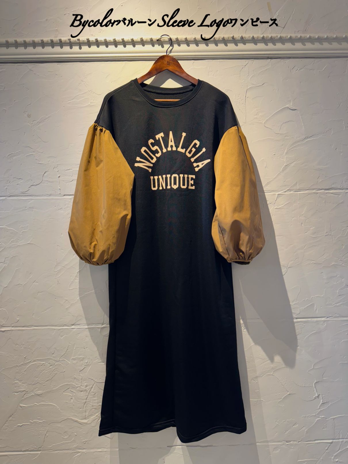 BycolorSleeveLogoワンピース