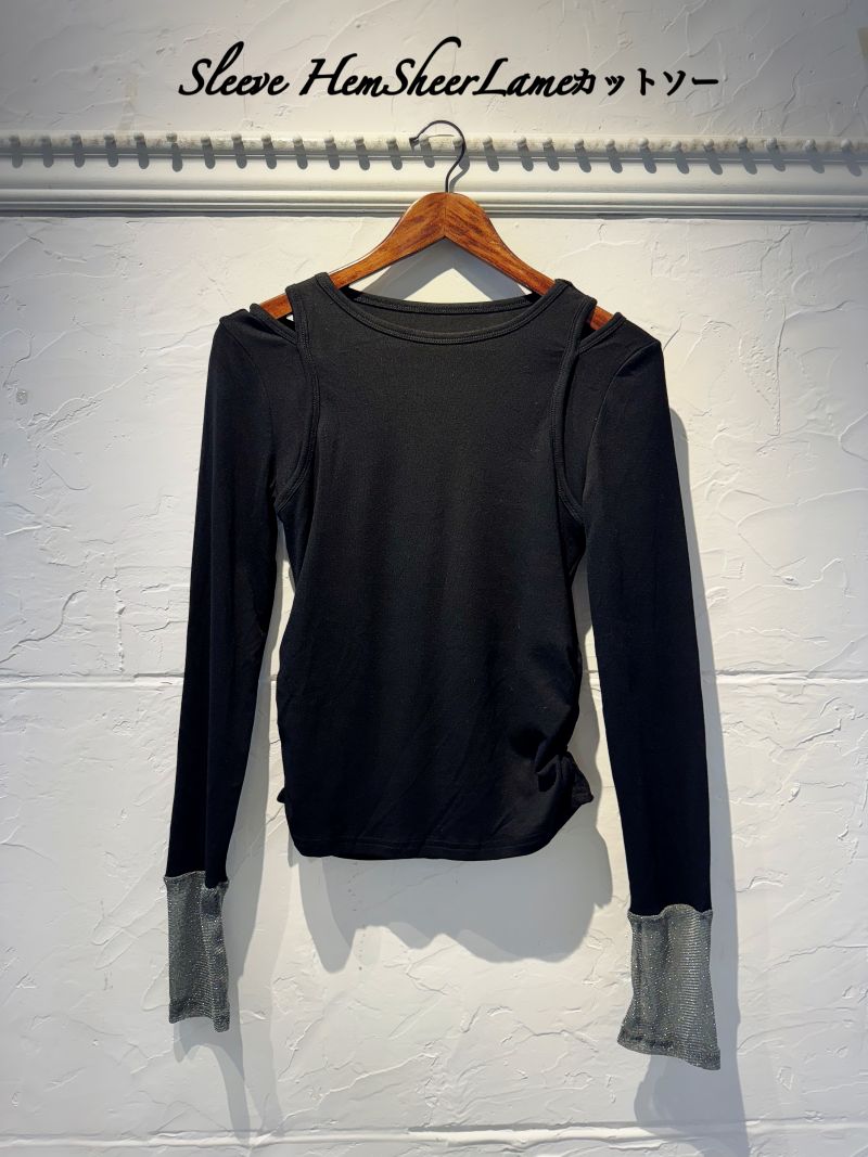 SleeveHemSheerLameカットソー