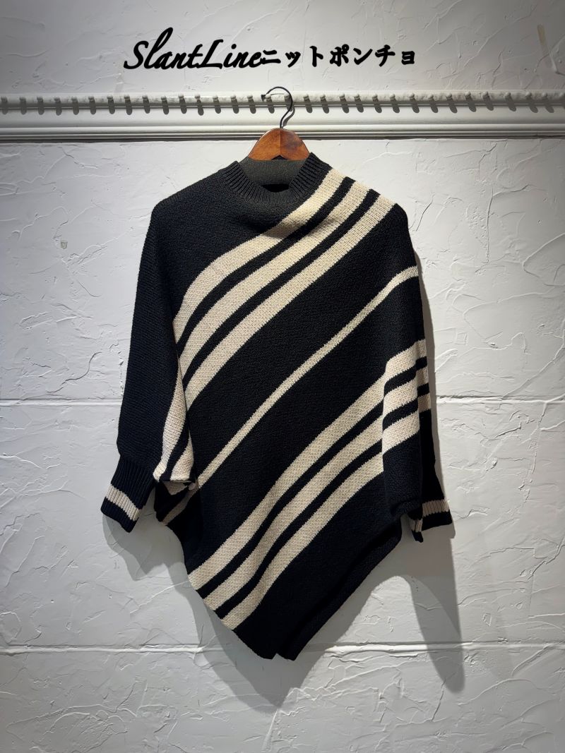 SlantLineニットポンチョ