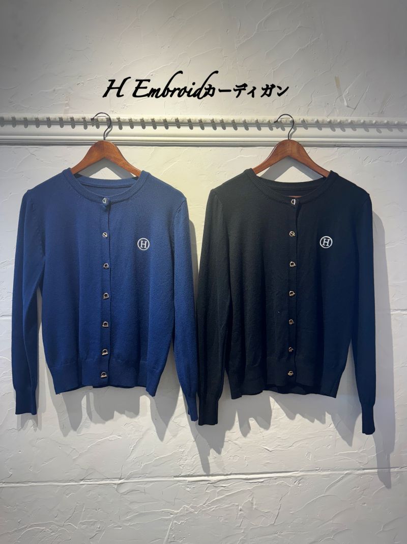H Embroidカーディガン
