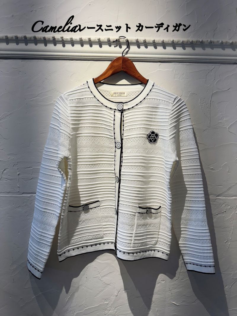 Camelliaレースニットカーディガン