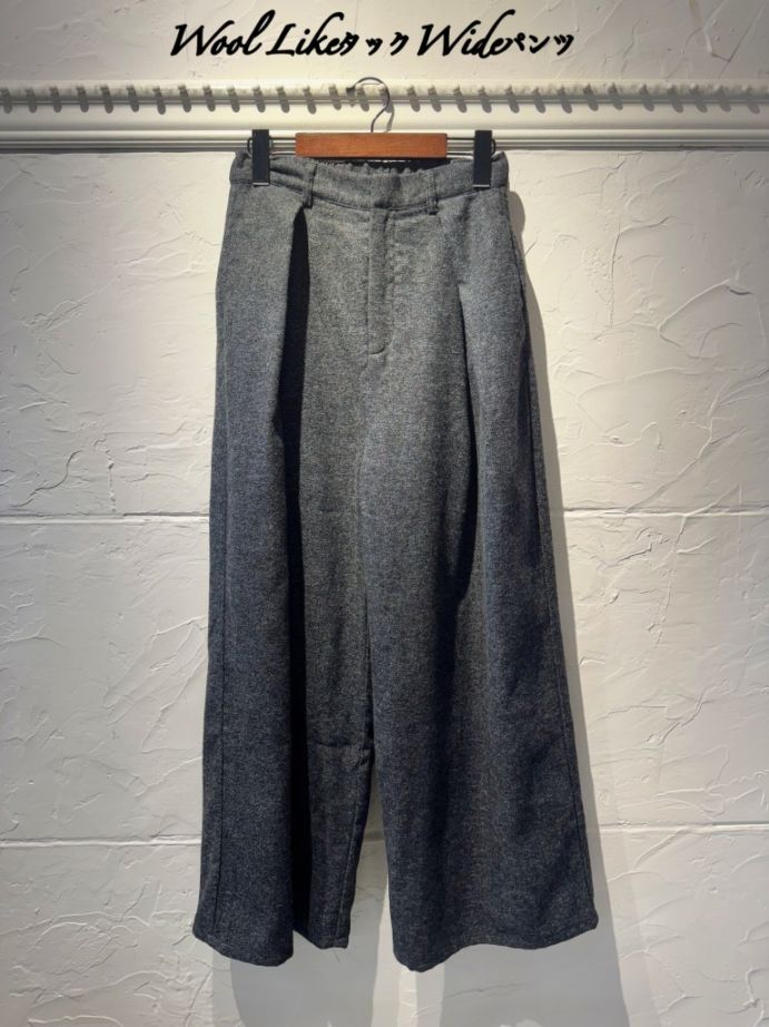 WoolLikeタックWideパンツ