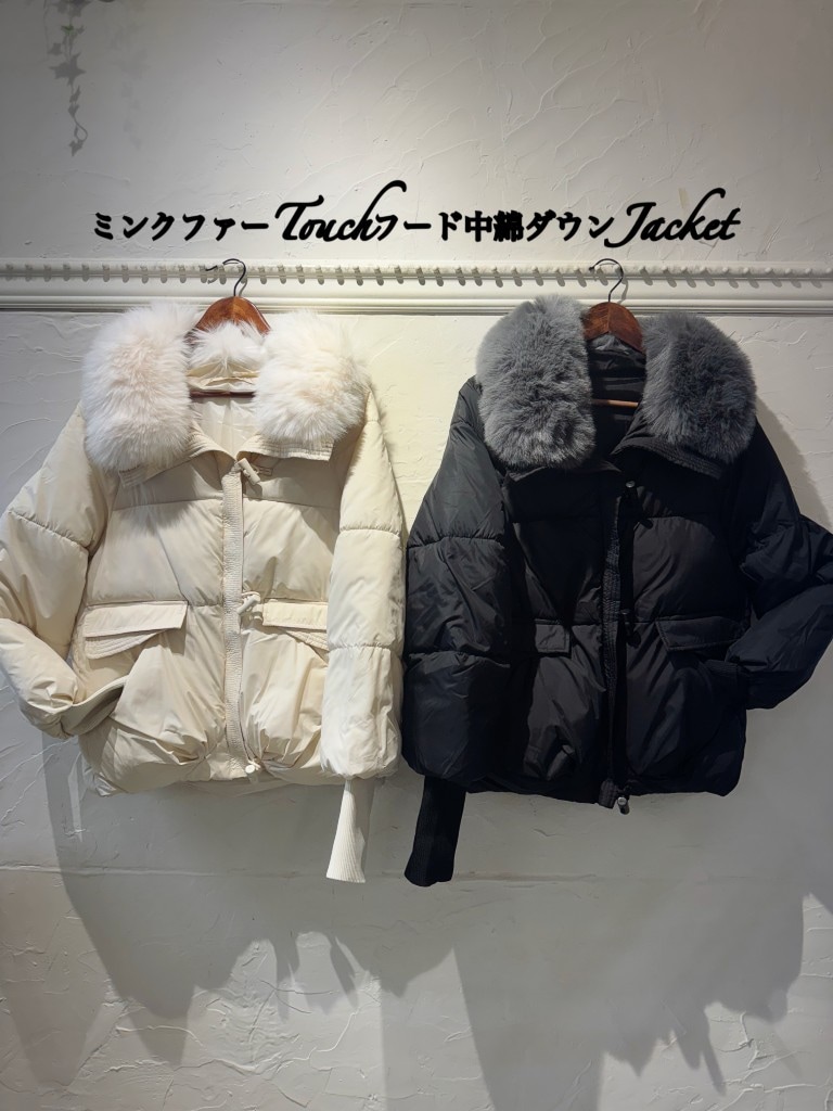 ミンクファーTouchフード中綿ダウンJacket