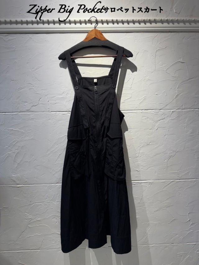 ZipperBigPocketサロペットスカート
