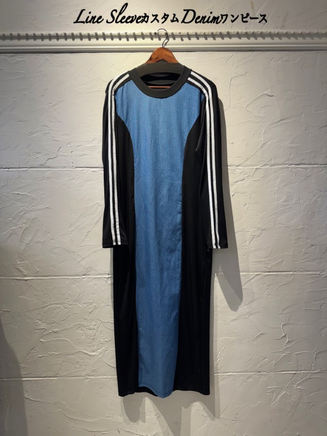 LineSleeveカスタムデニムワンピース