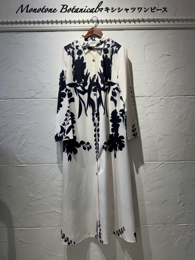 MonotoneBotanicalHangシャツワンピース