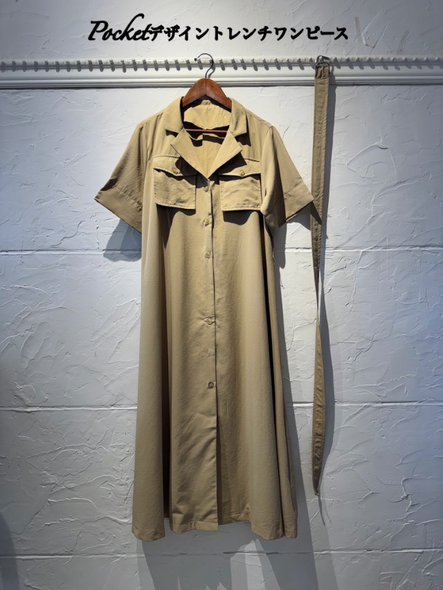 Pocketデザイントレンチワンピース