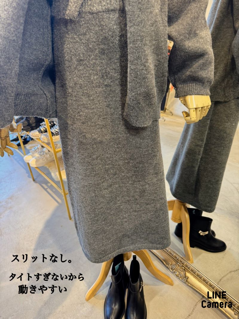 ニットベアTops＋カーディガン＋ニットスカート３点Set