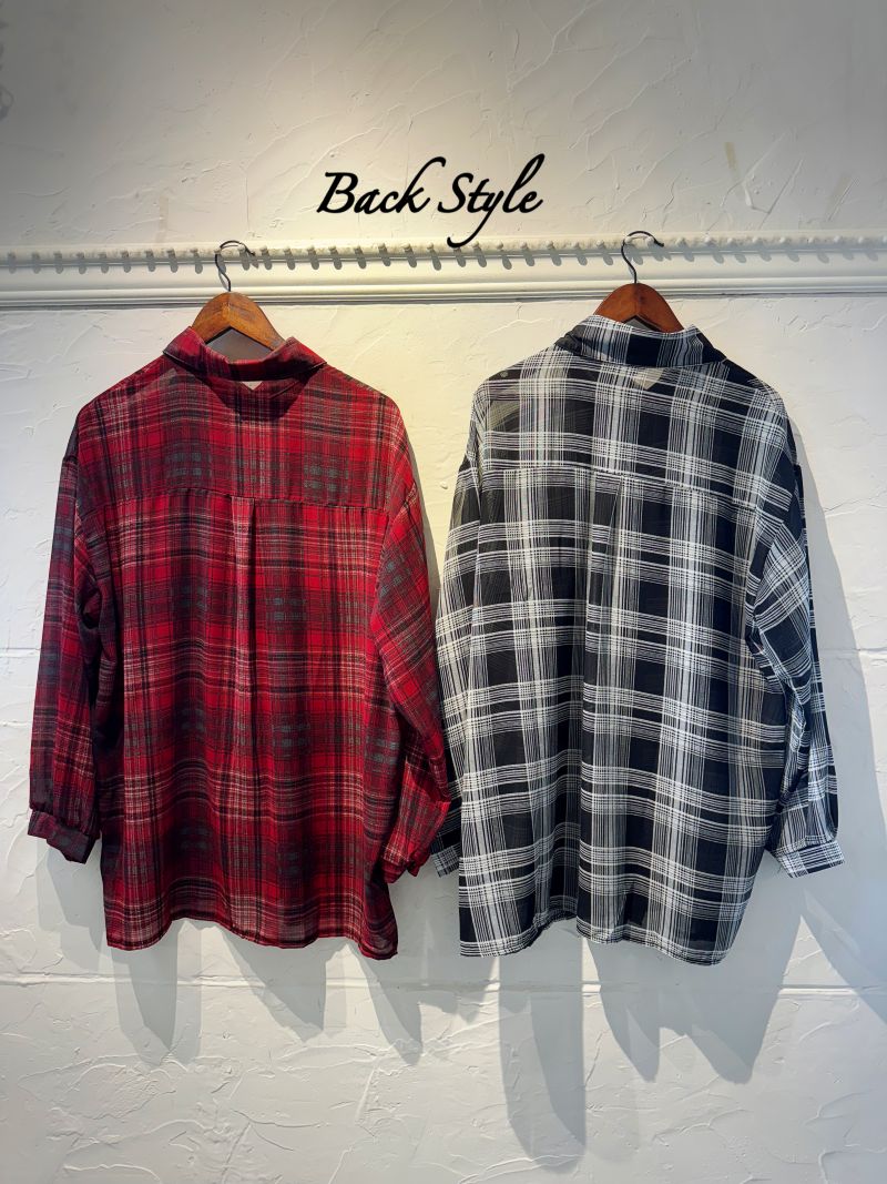 Sheerチェックシャツ