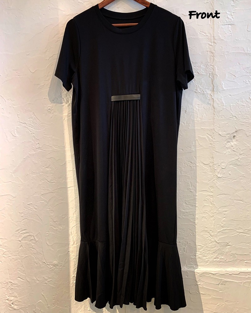 レザーBarプリーツワンピース