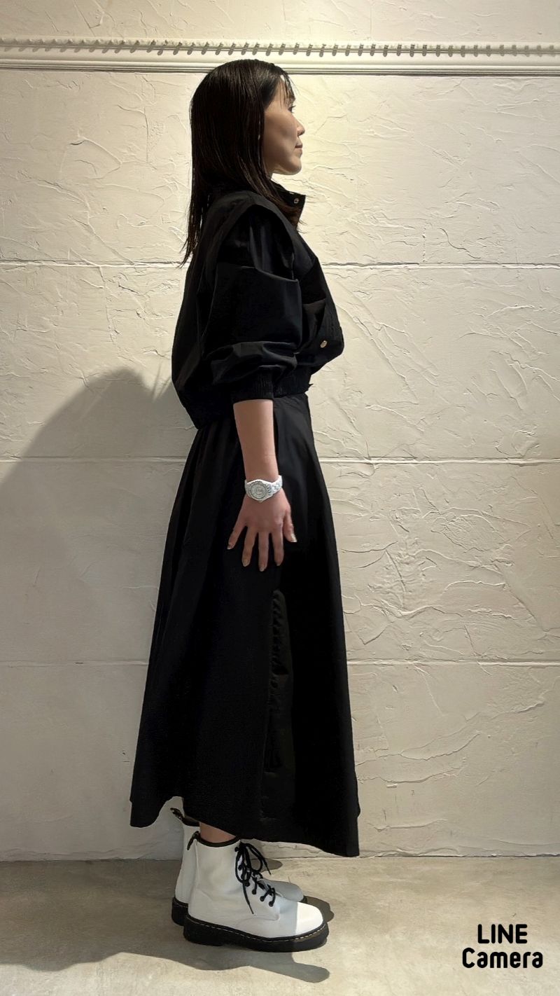 GoldボタンJacket+タックチノスカート