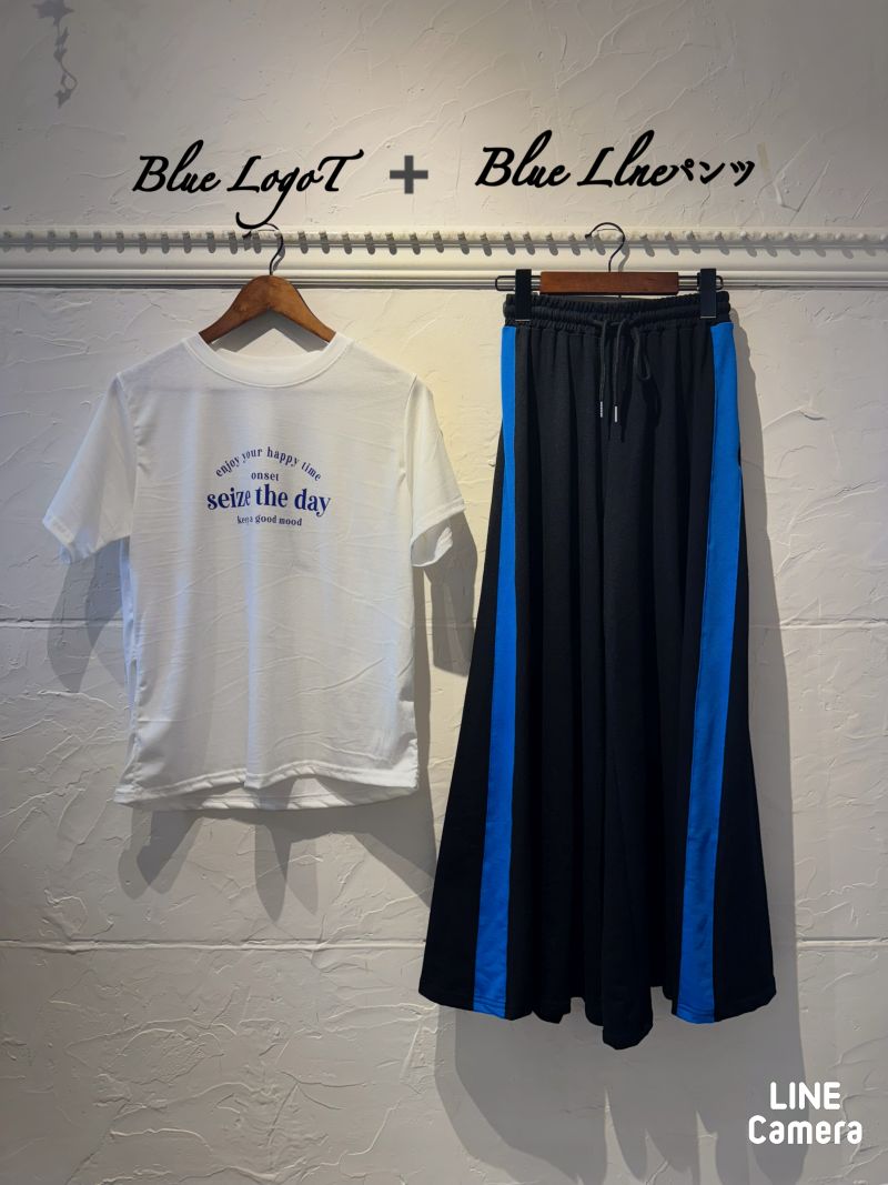 BlueLogoT＋BlueLineパンツ