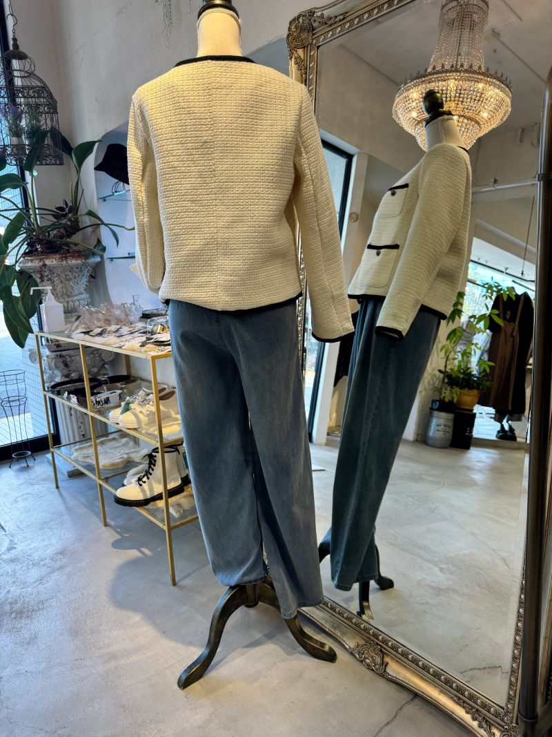 BronzeボタンBycolorツイードJacket