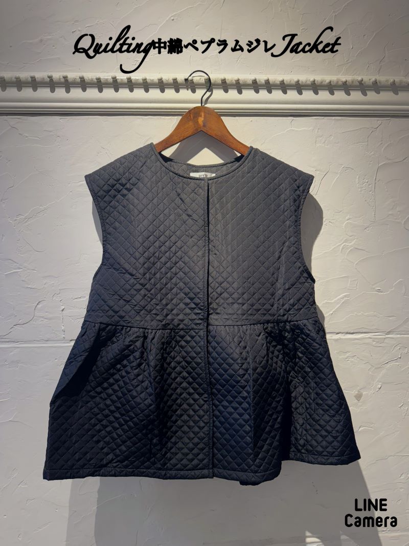 Quilting中綿ペプラムジレJacket