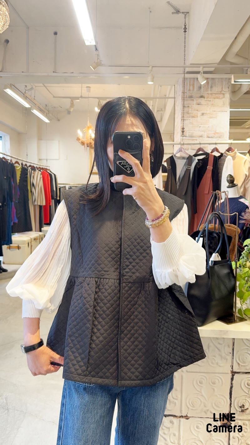 Quilting中綿ペプラムジレJacket