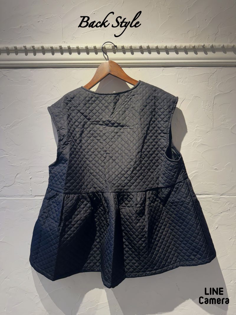 Quilting中綿ペプラムジレJacket