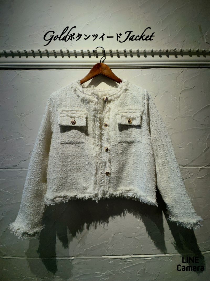 GoldボタンツイードJacket