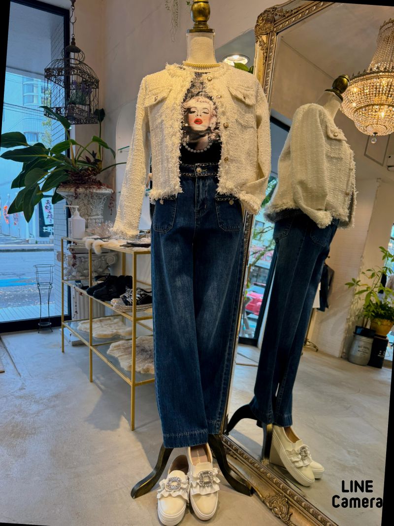 GoldボタンツイードJacket