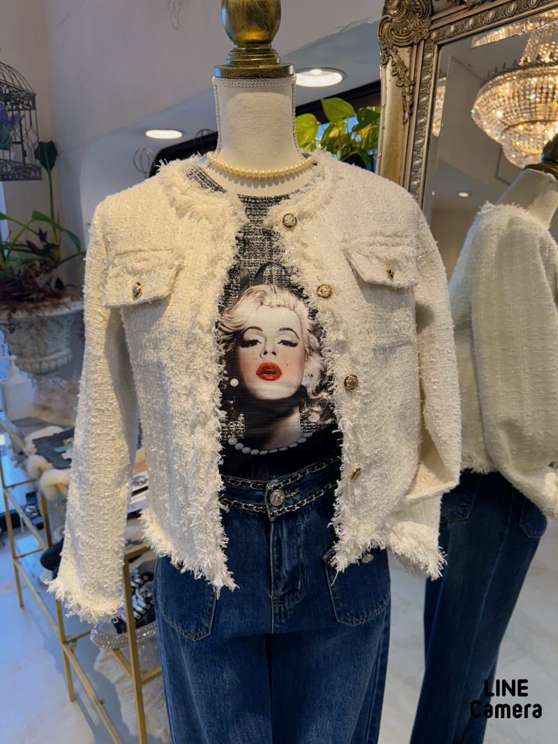 GoldボタンツイードJacket