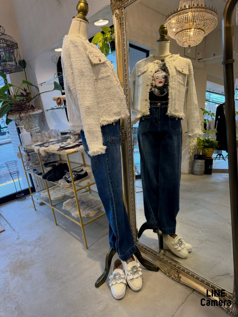 GoldボタンツイードJacket