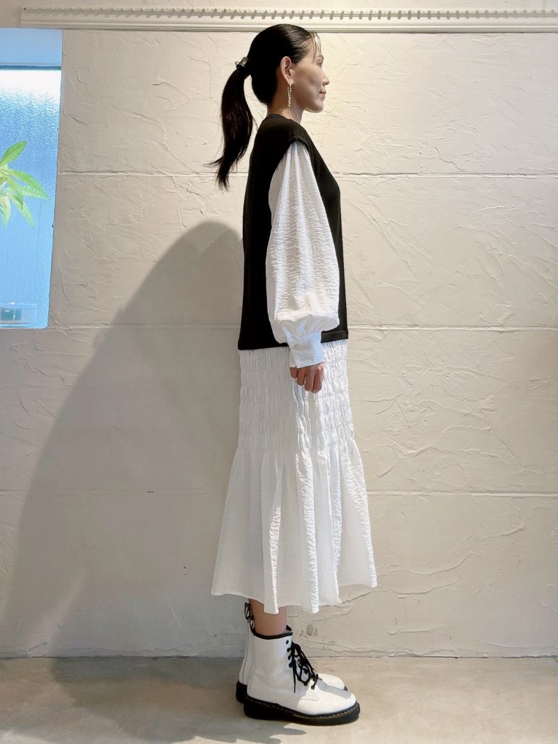 VestLayerdLikeシャーリングワンピース